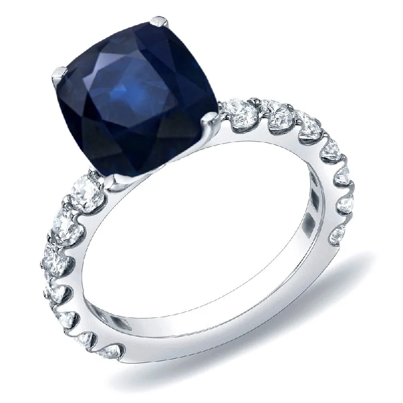 Auriya Cushion-Cut 1 1/2ct Sapphire and 1cttw Diamond Engagement Ring 14k Gold