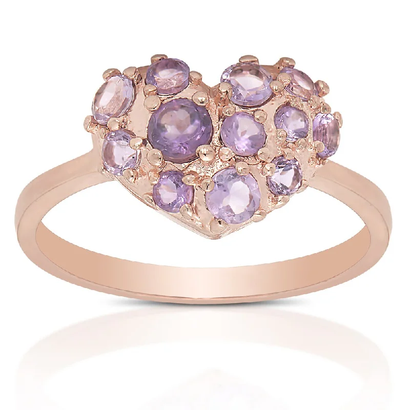 Dolce Giavonna Gold Over Sterling Silver Amethyst Gemstone Ring