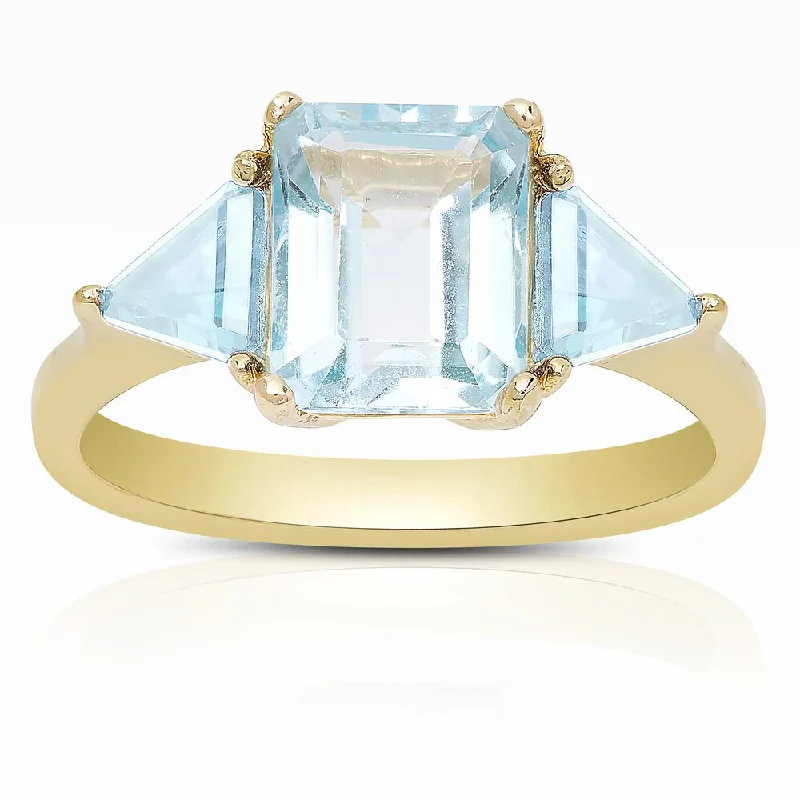 Dolce Giavonna Gold Over Sterling Silver Garnet or Blue Topaz Solitaire Ring