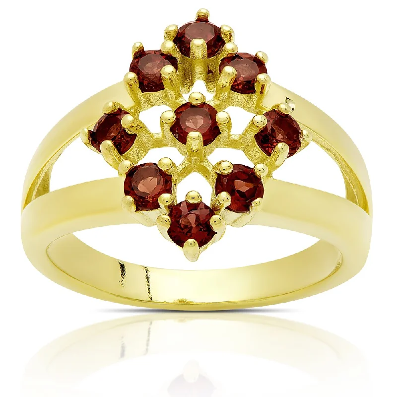 Dolce Giavonna Gold Over Sterling Silver Garnet Ring