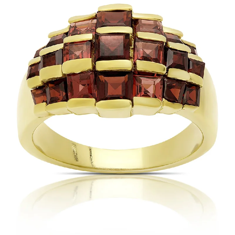 Dolce Giavonna Gold Over Sterling Silver Garnet Ring