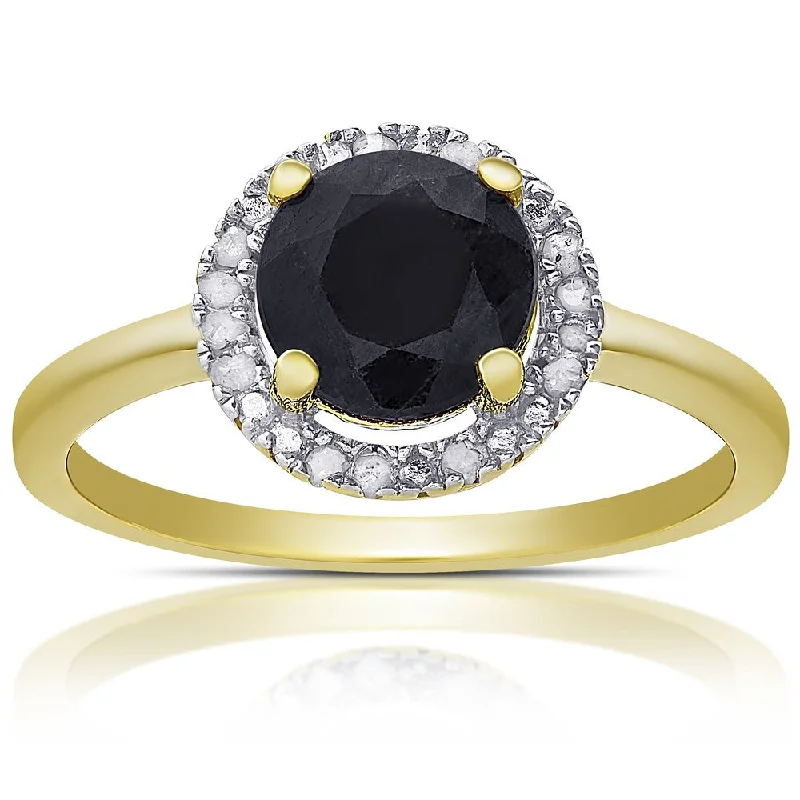 Dolce Giavonna Gold Over Sterling Silver Gemstone and Diamond Accent Halo Ring