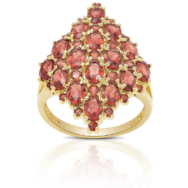 Dolce Giavonna Gold Over Sterling Silver Gemstone Cluster Ring