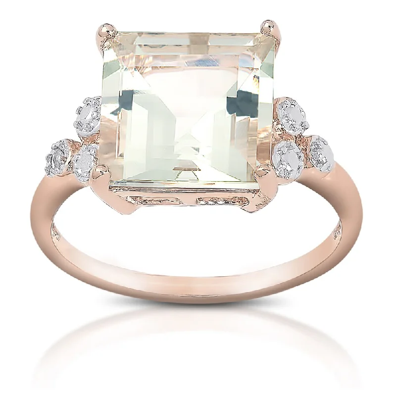 Dolce Giavonna Gold over Sterling Silver Gemstone Diamond Accent Cocktail Ring