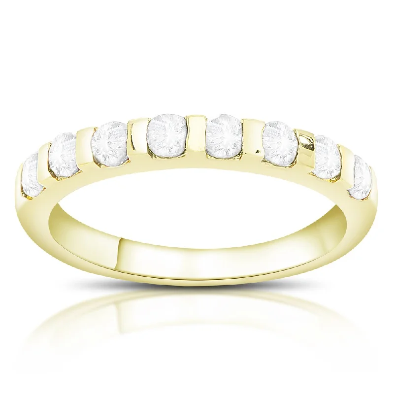 Dolce Giavonna Gold over Sterling Silver White Topaz Ring