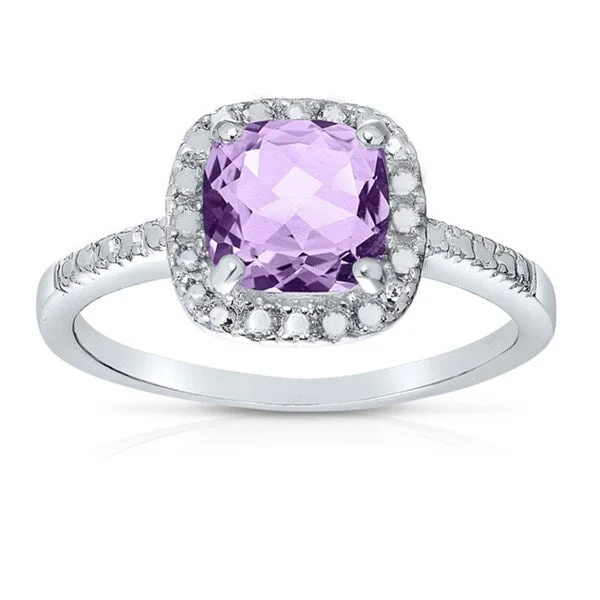 Dolce Giavonna Silverplated Cushion-cut Gemstone Cocktail Ring