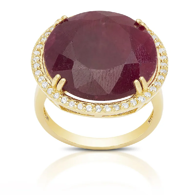 Dolce Giavonna Sterling Silver Gemstone Circle Ring