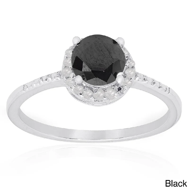 Dolce Giavonna Sterling Silver Gemstone Solitaire Ring