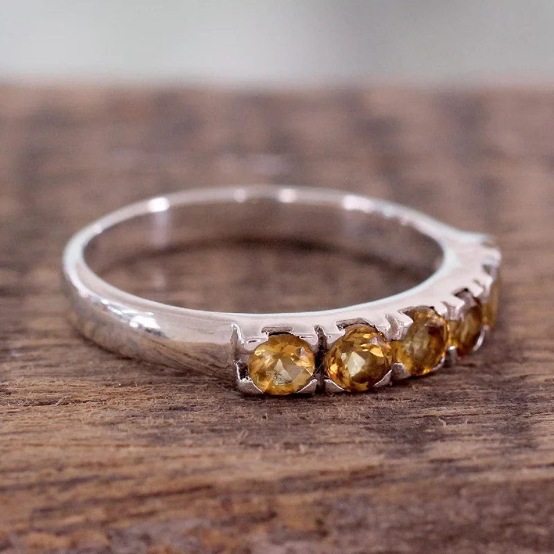 Handmade Sterling Silver 'Forever Sunshine' Citrine Rings (india)