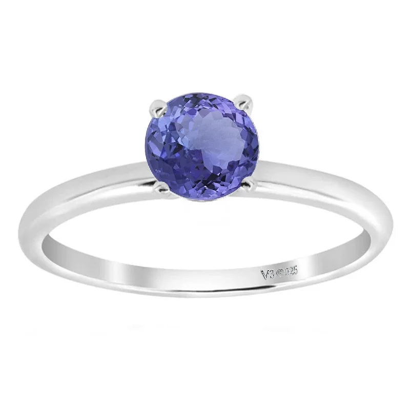 White Gold with Natural Tanzanite Solitaire Ring