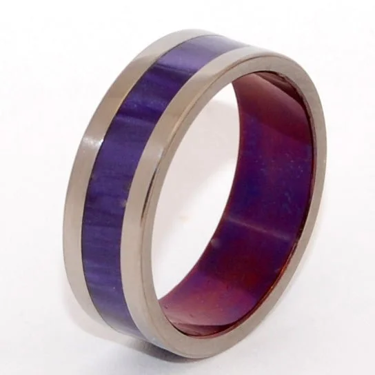 After The Rain | Men's Titanium, Purple Marbled Opalescent Wedding Ring