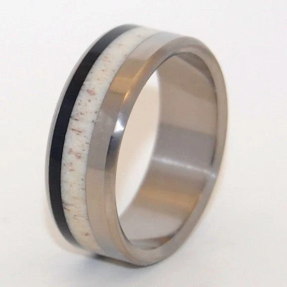 American Man | Men's Moose Antler, American Bison Horn & Titanium Wedding Ring