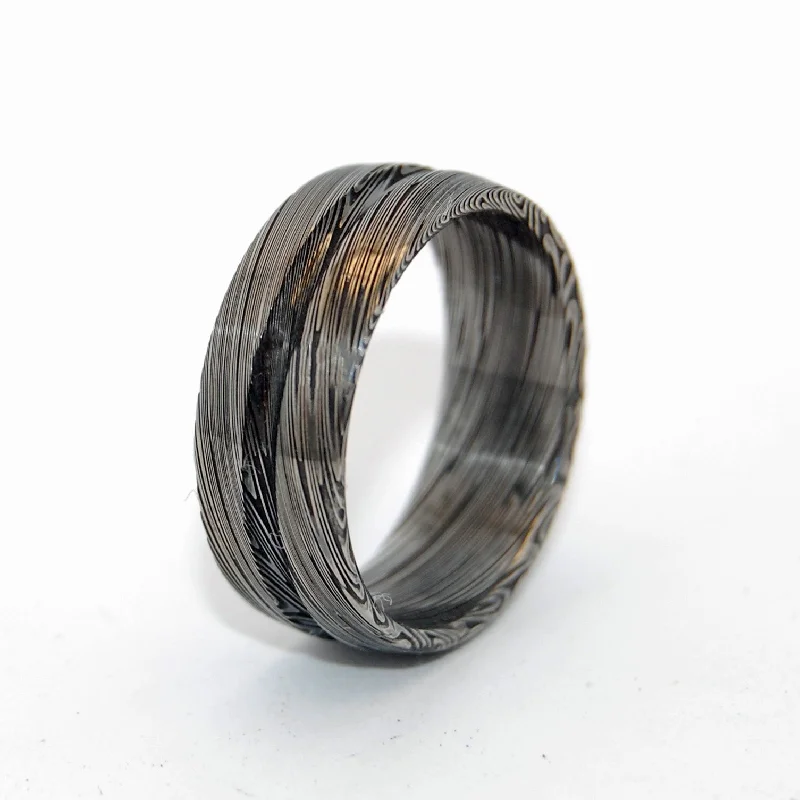 Ascend Scale | Men's Damasteel Damascus & Titanium Wedding Ring