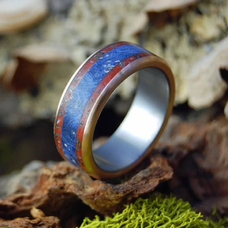 Bronze To The Real Heroes | Men's Bronze, Crimson Sand & Titanium Military Wedding Ring