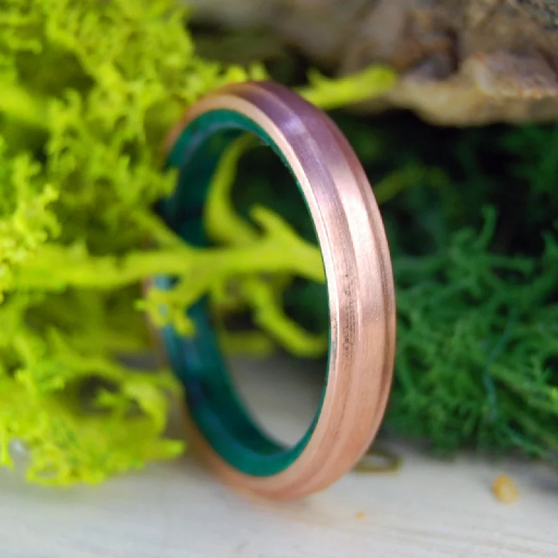 Copper Moxie Thin | Men's Copper, Jade & Titanium Wedding Ring