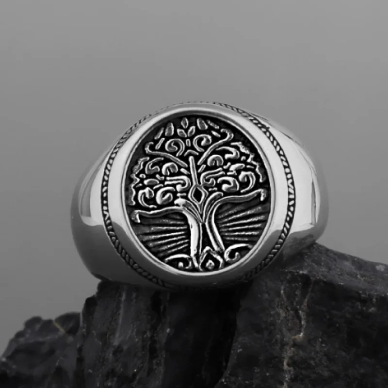 TREE OF LIFE  - WATERPROOF SILVER RING