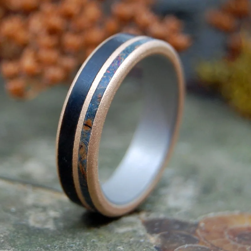 Timber In Love | Men's Blue Maple, African Ebony & Titanium Wedding Ring