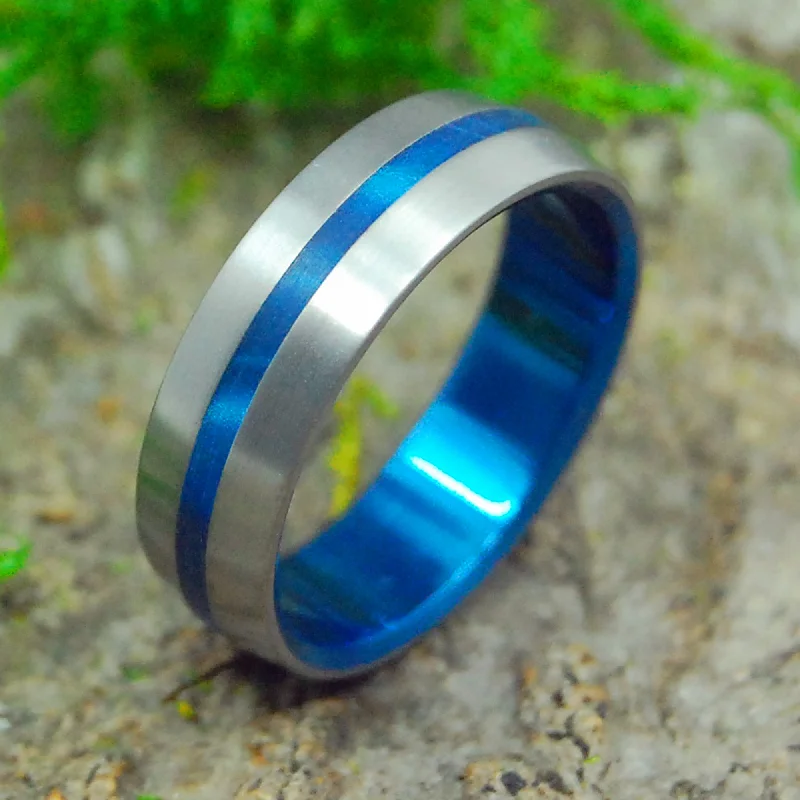 Inspired By Blue | Men's Opalescent Resin & Titanium Wedding Ring