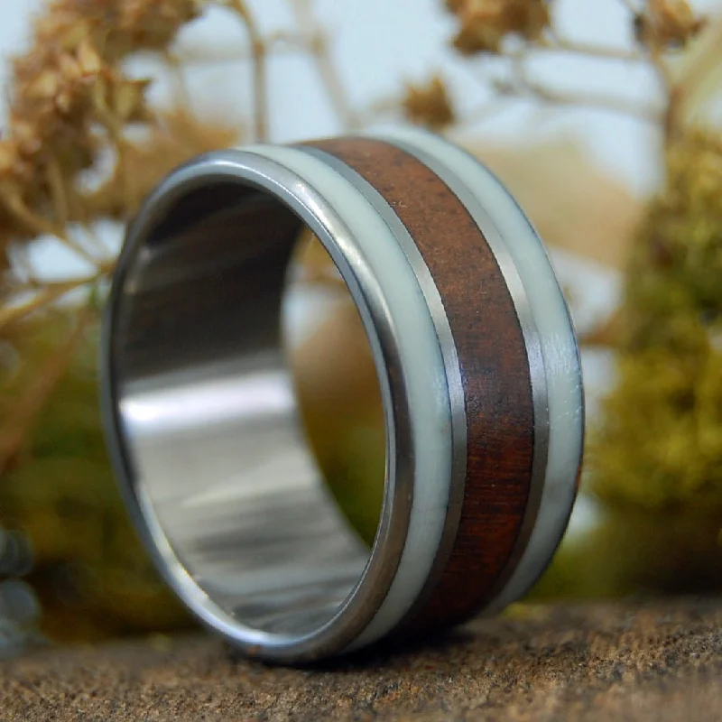 Deer And A Walnut | Men's Deer Antler, Walnut Wood & Titanium Wedding Ring