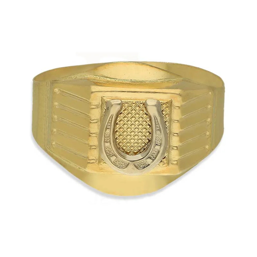 Gold Horse Shoe Men's Ring 18KT - FKJRN18K3814