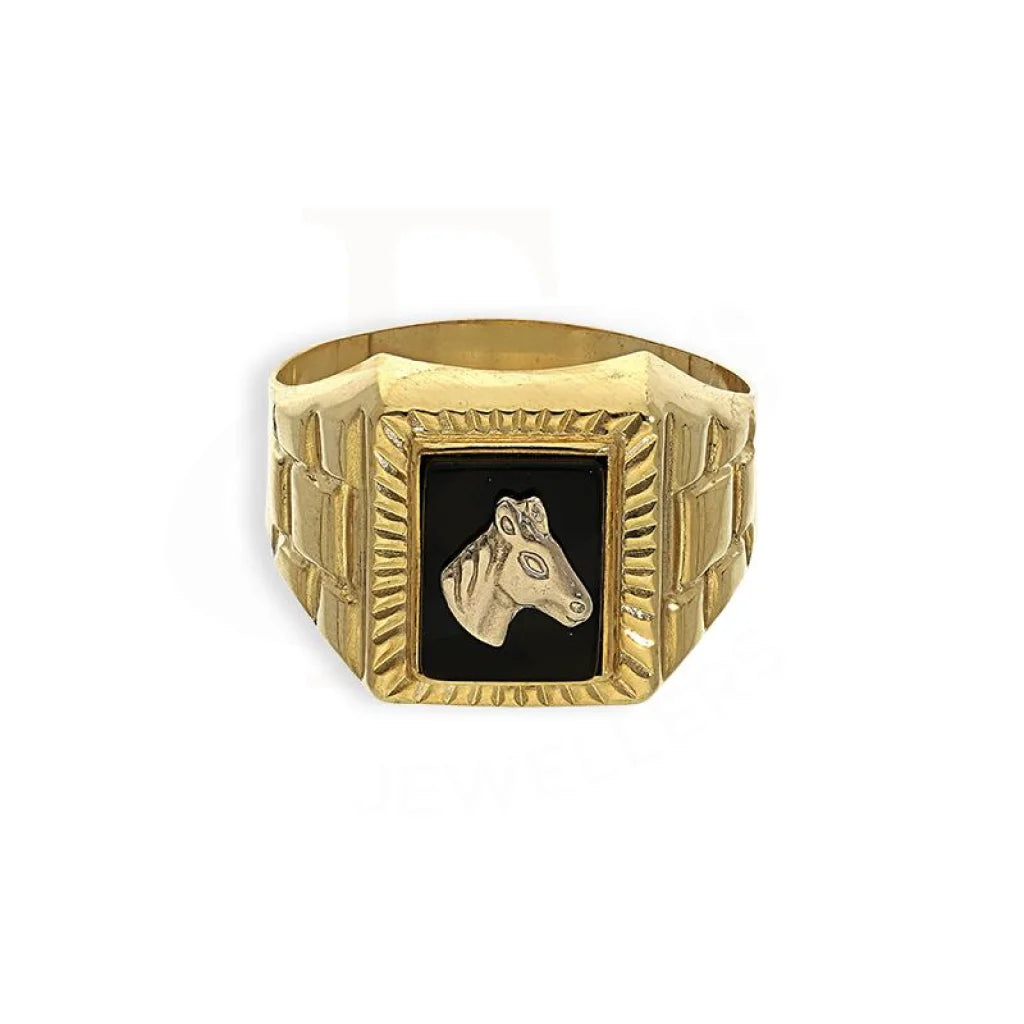 Gold Men's Horse Ring in 18KT - FKJRN18K2681