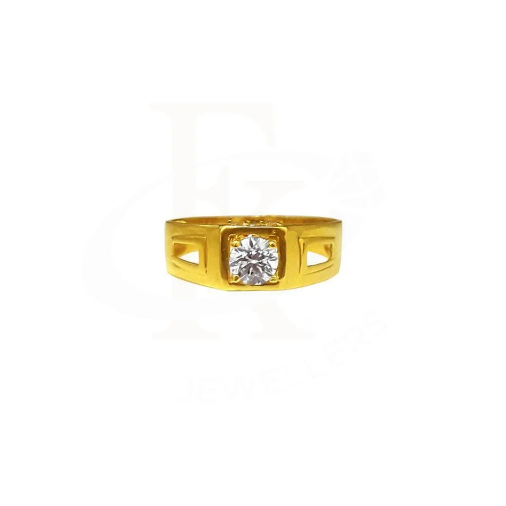 Gold Men's Solitaire Ring 22KT - FKJRN1830