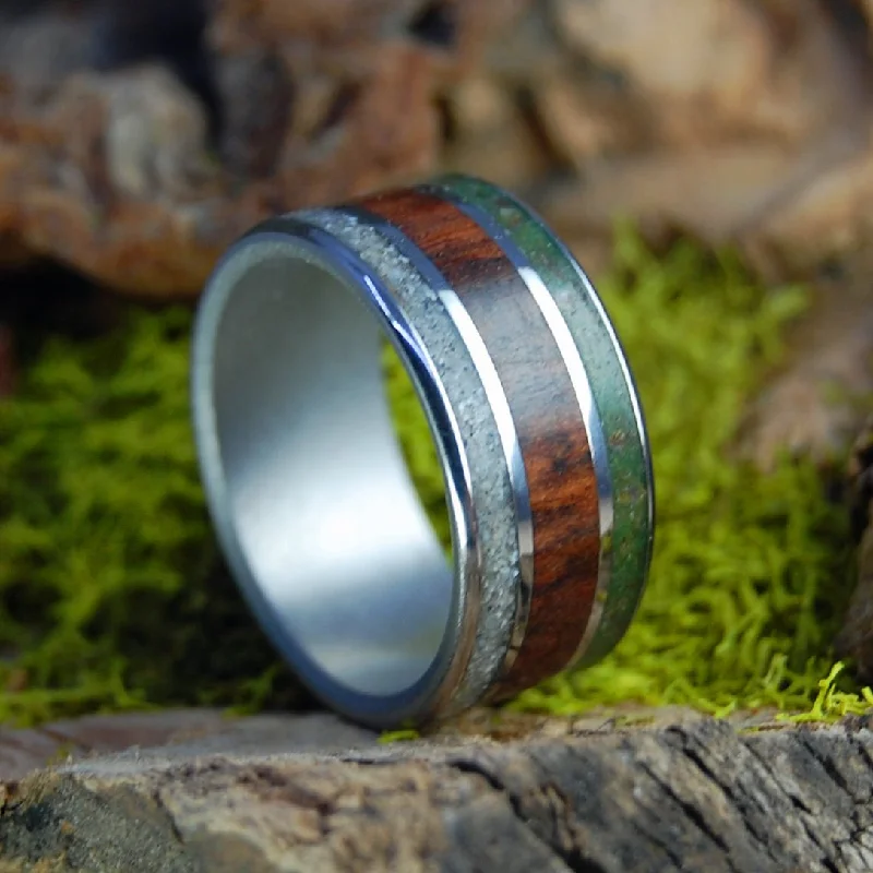 High In Aruba Ii | Men's Marijuana, Snakewood, Beach Sand & Titanium Wedding Ring