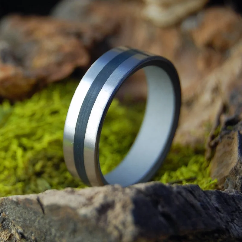 It's All In The Finish | Men's Armenian Obsidian & Titanium Wedding Ring