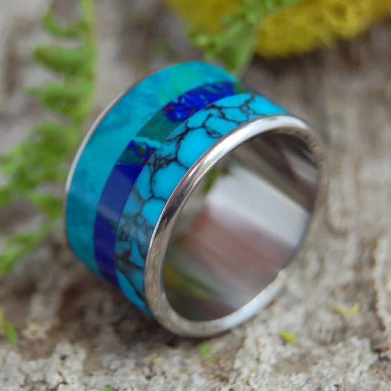 Fluid We Float | Men's Titanium & Stone Wedding Ring