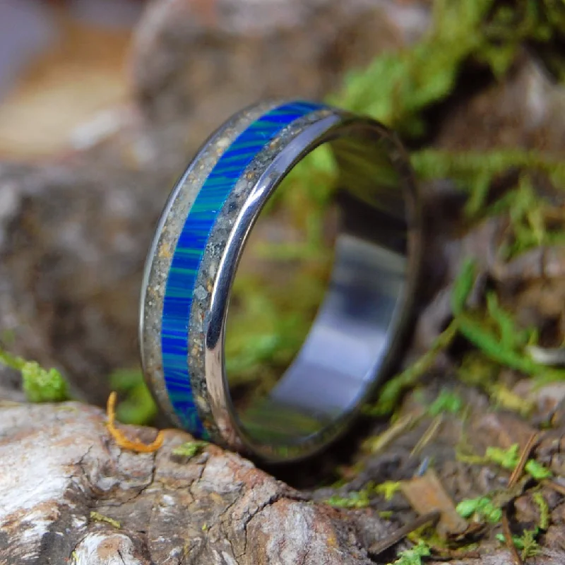 Ode To The Australian Ferrymen | Men's German Earth, N. Queensland Sand & Titanium Wedding Ring