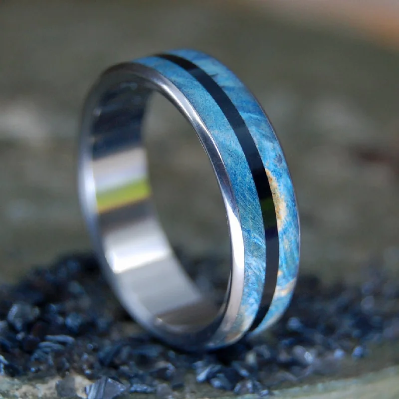 Armenian Obsidian Maple | Men's Obsidian, Maple Burl & Titanium Wedding Ring