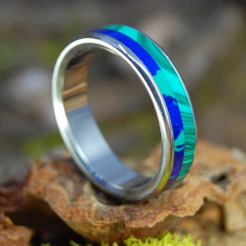 Our Sea | Men's Malachite, Azurite & Titanium Wedding Ring