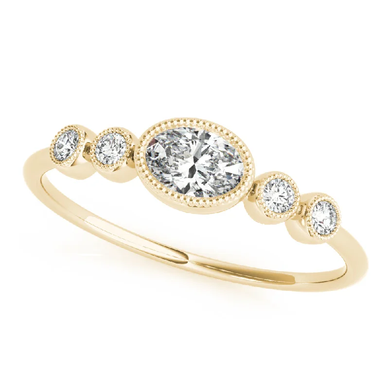 Peggy Oval Milgrain Diamond Ring