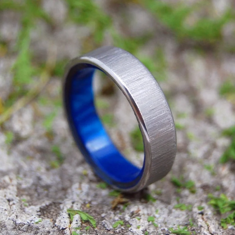 Princess With A Left Jab | Men's Blue Resin & Titanium Wedding Ring