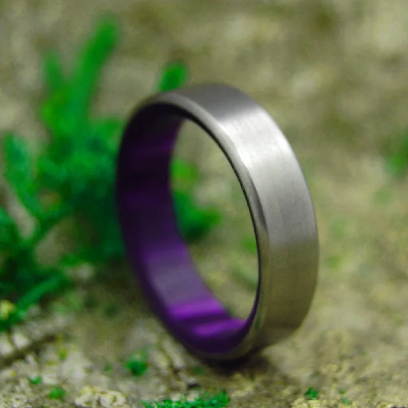 Royal Swim In | Women's Purple Marbled Resin & Titanium Wedding Ring