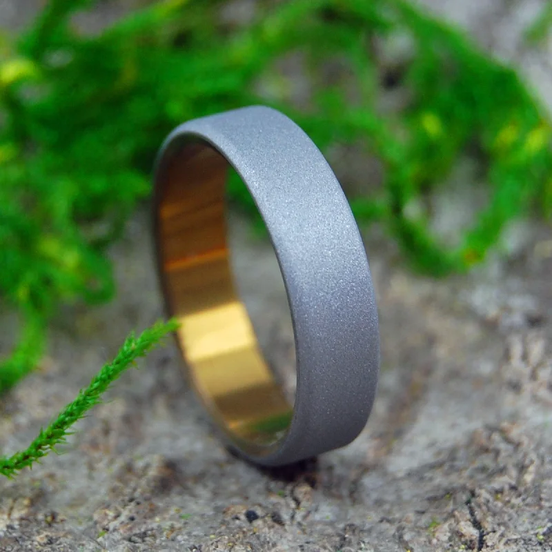 Sandblasted Rounded Bronze | Men's Bronze & Titanium Wedding Ring