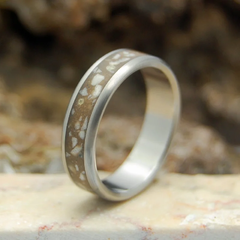 Stones Of Israel | Men's Beach Sand, Stones from Israel & Titanium Wedding Ring