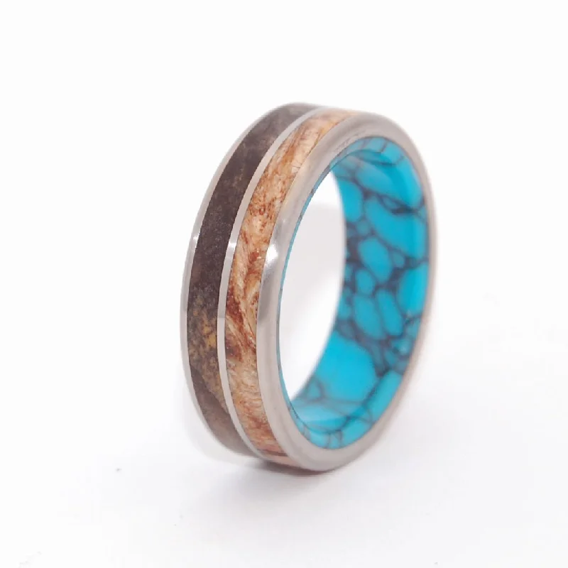 Surrender To Love | Men's Spalted Maple Wood, California Buckeye Wood & Titanium Wedding Ring