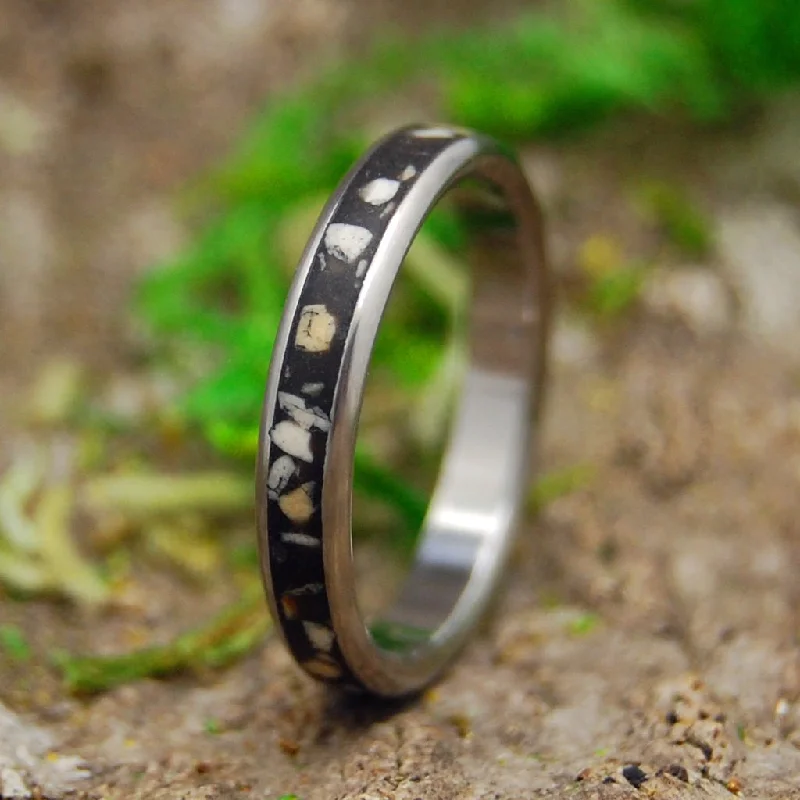 Sand From Where We Met | Men's Beach Sand & Titanium Wedding Ring