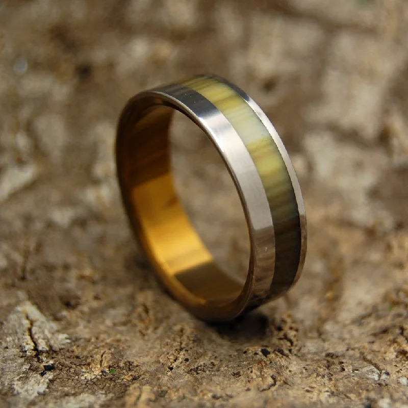 Calypso | Men's Cattle Horn & Titanium Wedding Ring