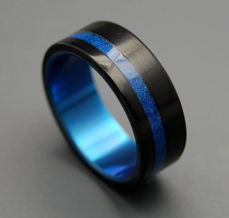 Tron | Men's Black Resin, Blue Resin & Titanium Wedding Ring