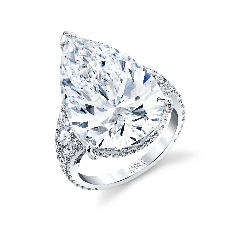 13.71 Carat Pear Shape Diamond Ring