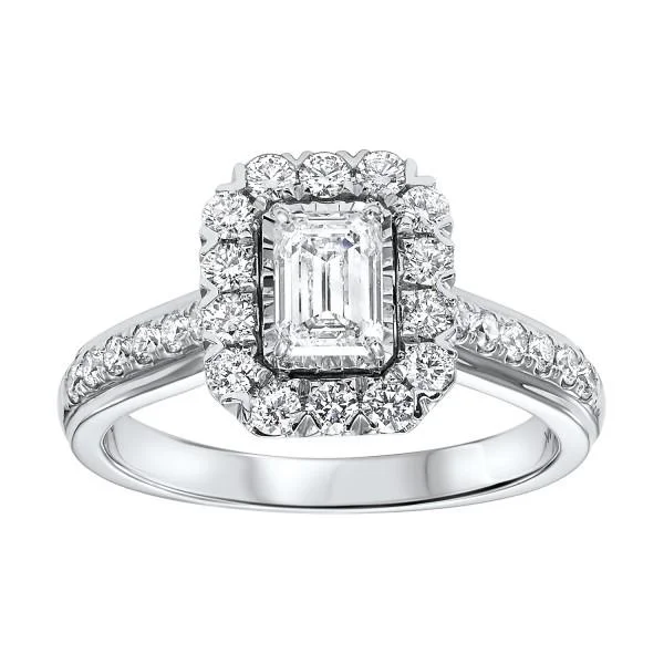 Rhythm of Love - 14KT WHITE GOLD EMERALD CUT DIAMOND RING