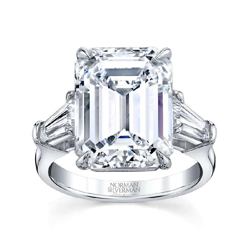 8.43 Carat Platinum Emerald-Cut Diamond Ring