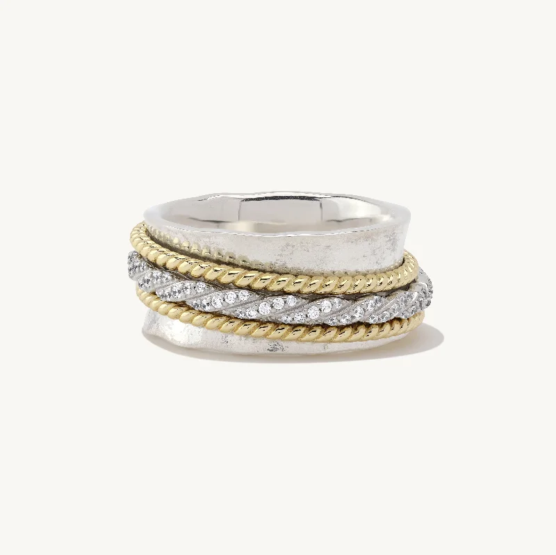 Aria Roped Band Spinner Ring