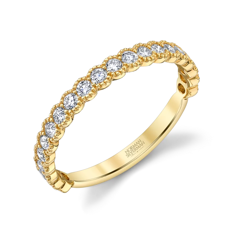 Brilliant Cut Diamond Halfway Eternity Band in Yellow Gold