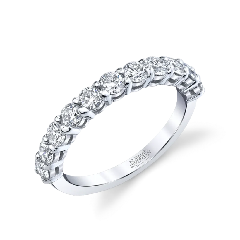 Brilliant Round Cut Diamond Halfway Eternity Band