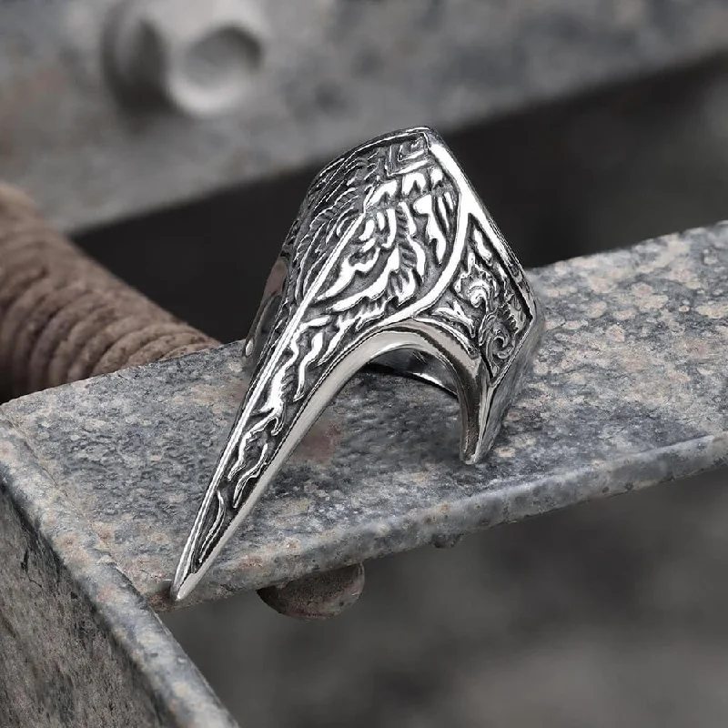 Carve Patterns Stainless Steel Archer Ring