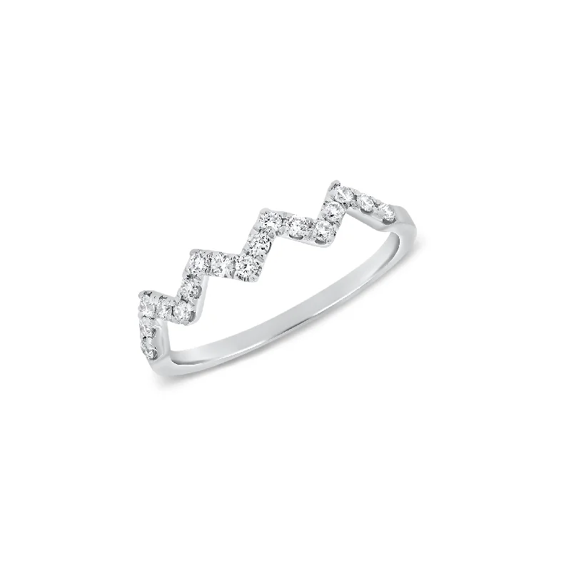 Diamond Zig-Zag Pinky Ring