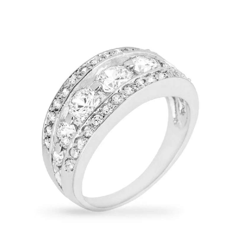 Elegant Tiered Anniversary Ring For Timeless Celebrations